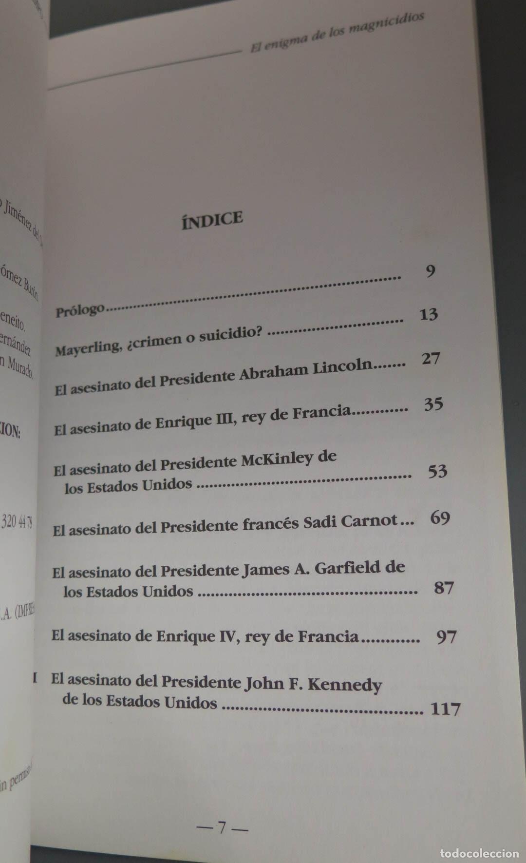 Libros de segunda mano: EL ENIGMA DE LOS MAGNICIDIOS. Jose M. Reverte Coma - Foto 2