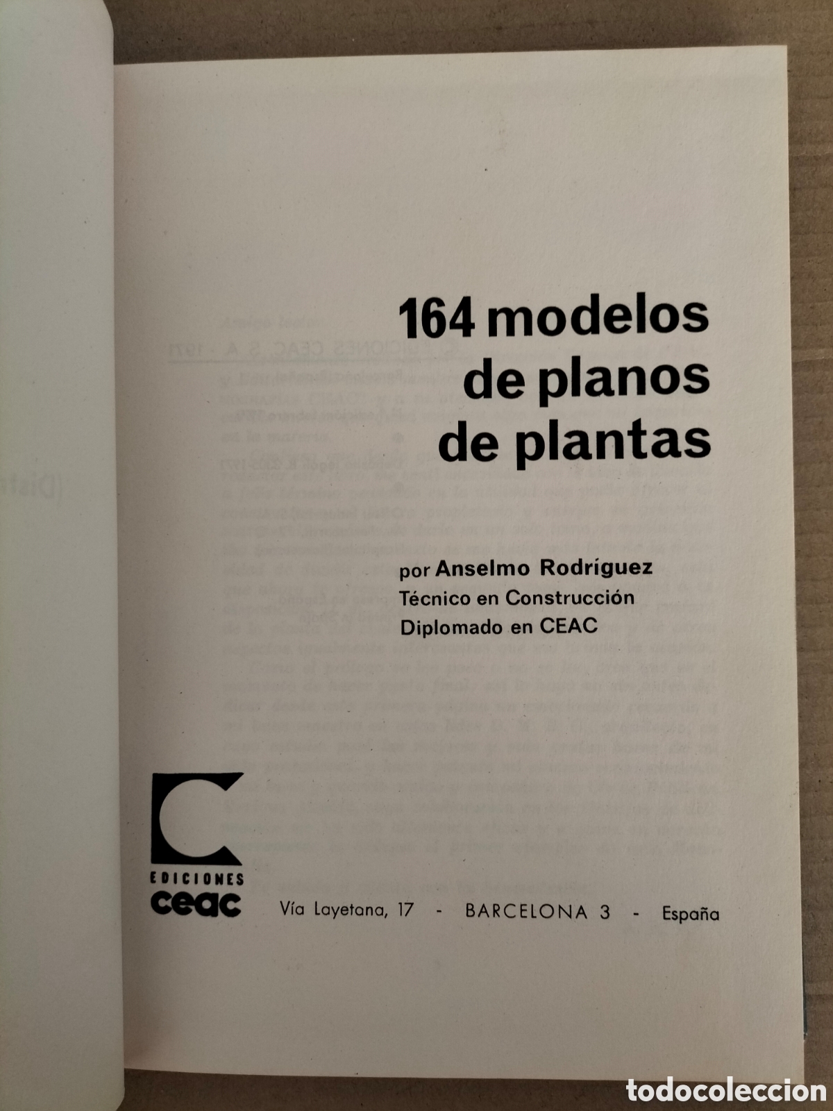 Libros de segunda mano: 164 modelos de planos de plantas. Anselmo Rodr&iacute;guez. Ediciones ceac, 1971. Libro - Foto 4