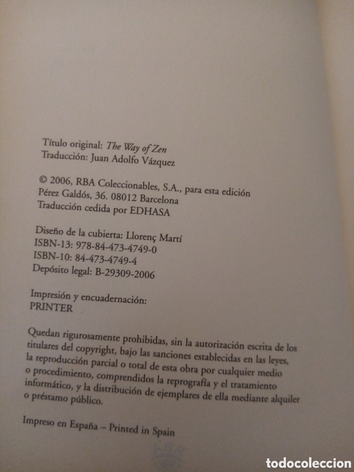Libros de segunda mano: El camino del Zen -Alan Watts- - Foto 4