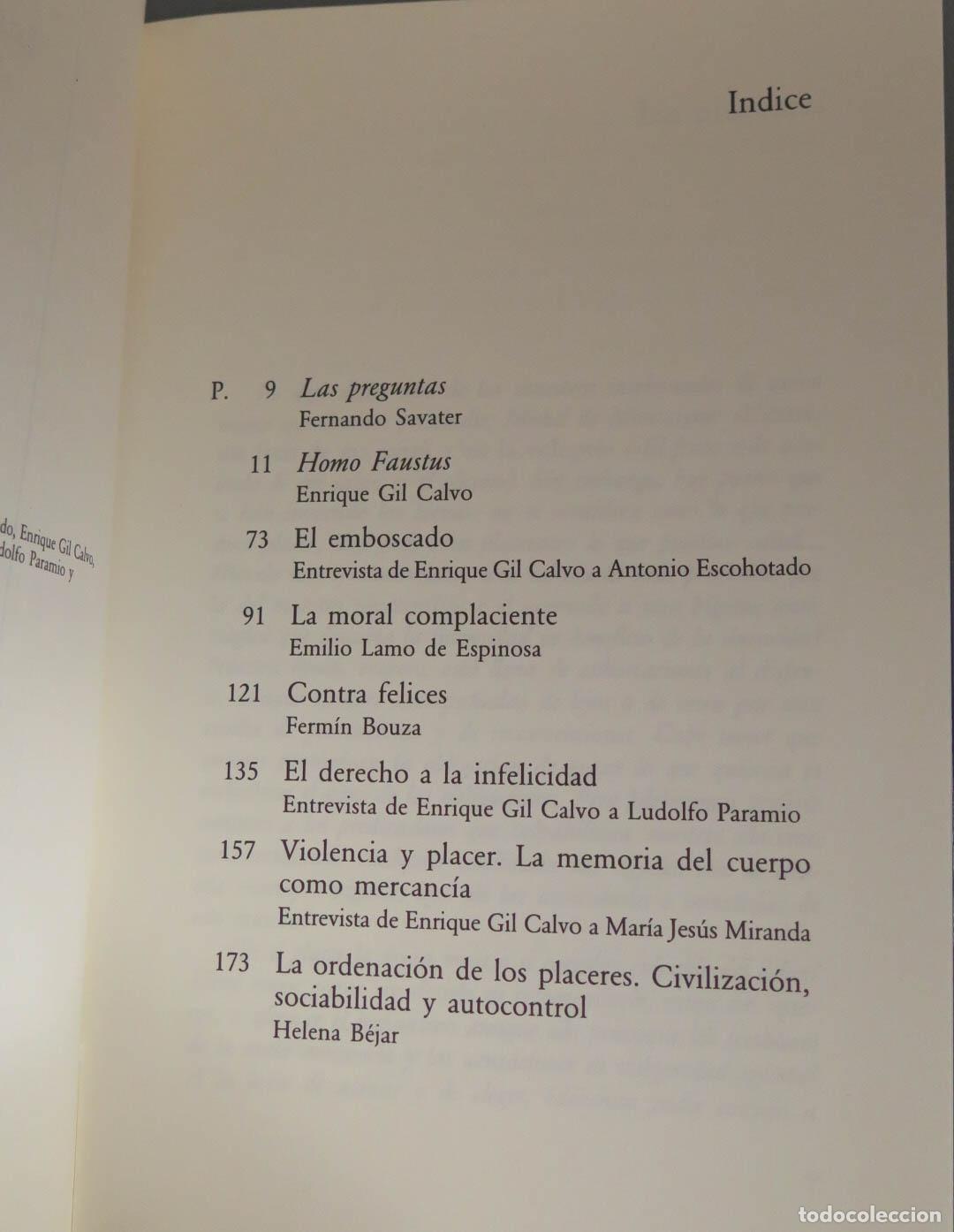 Libros de segunda mano: Los placeres. Enrique Gil Calvo - Foto 2