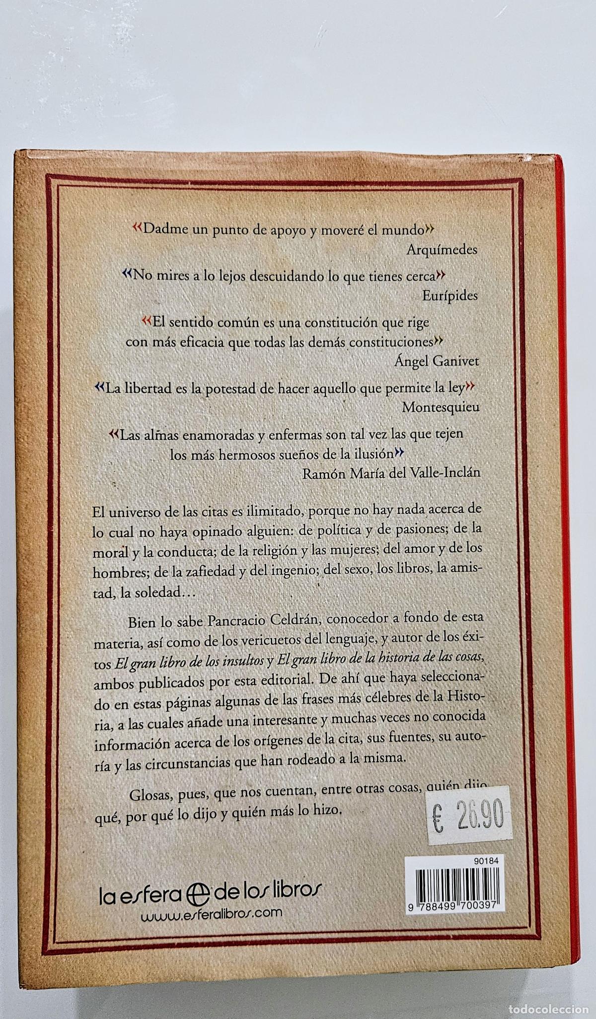 Libros de segunda mano: El gran libro de las citas glosadas | Celdr&aacute;n Gom&aacute;riz | La Esfera de los Libros, 2011 - Foto 6