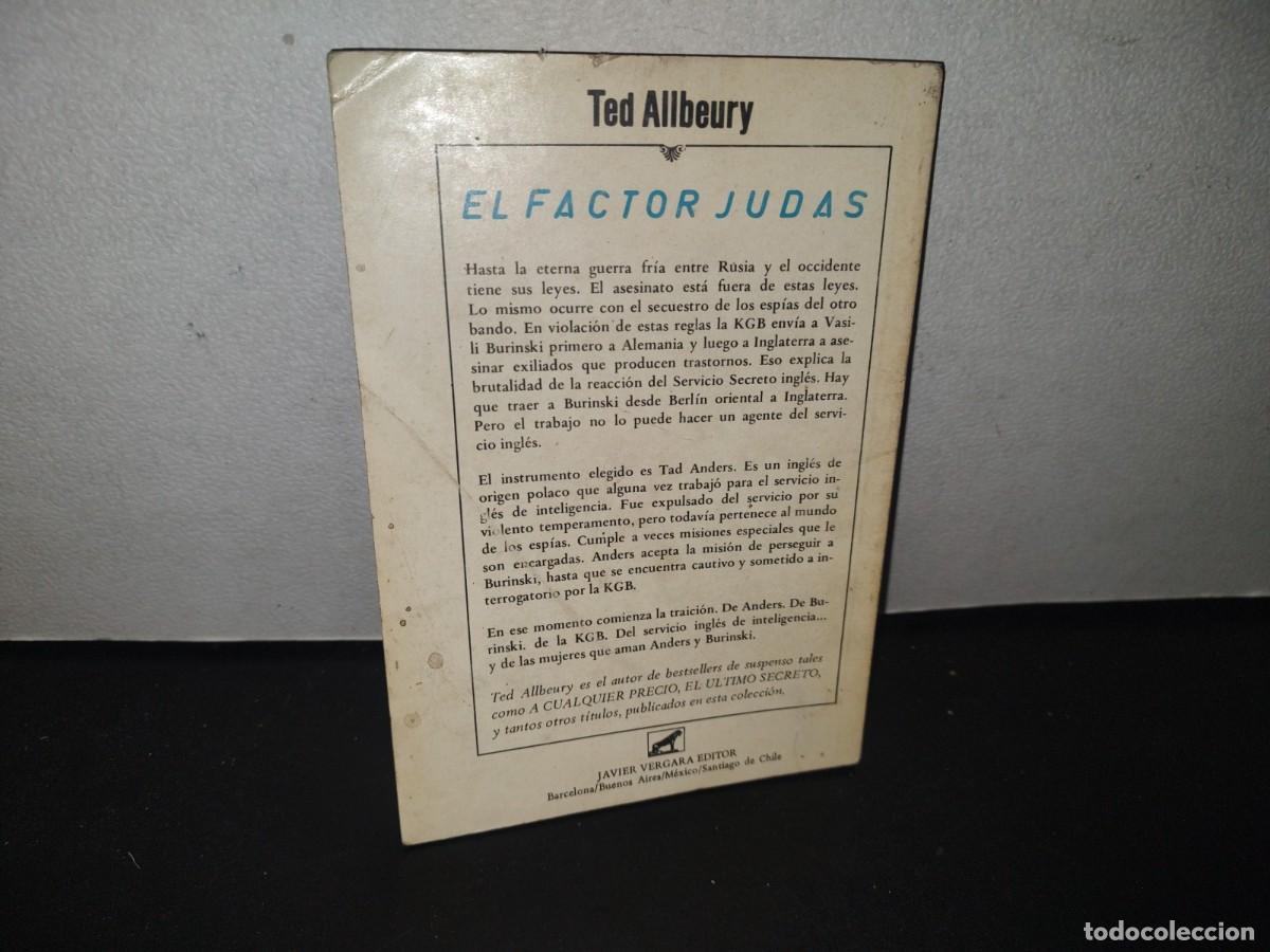 Libros de segunda mano: 86- EL FACTOR JUDAS - TED ALLBEURY - 1986 - Foto 3