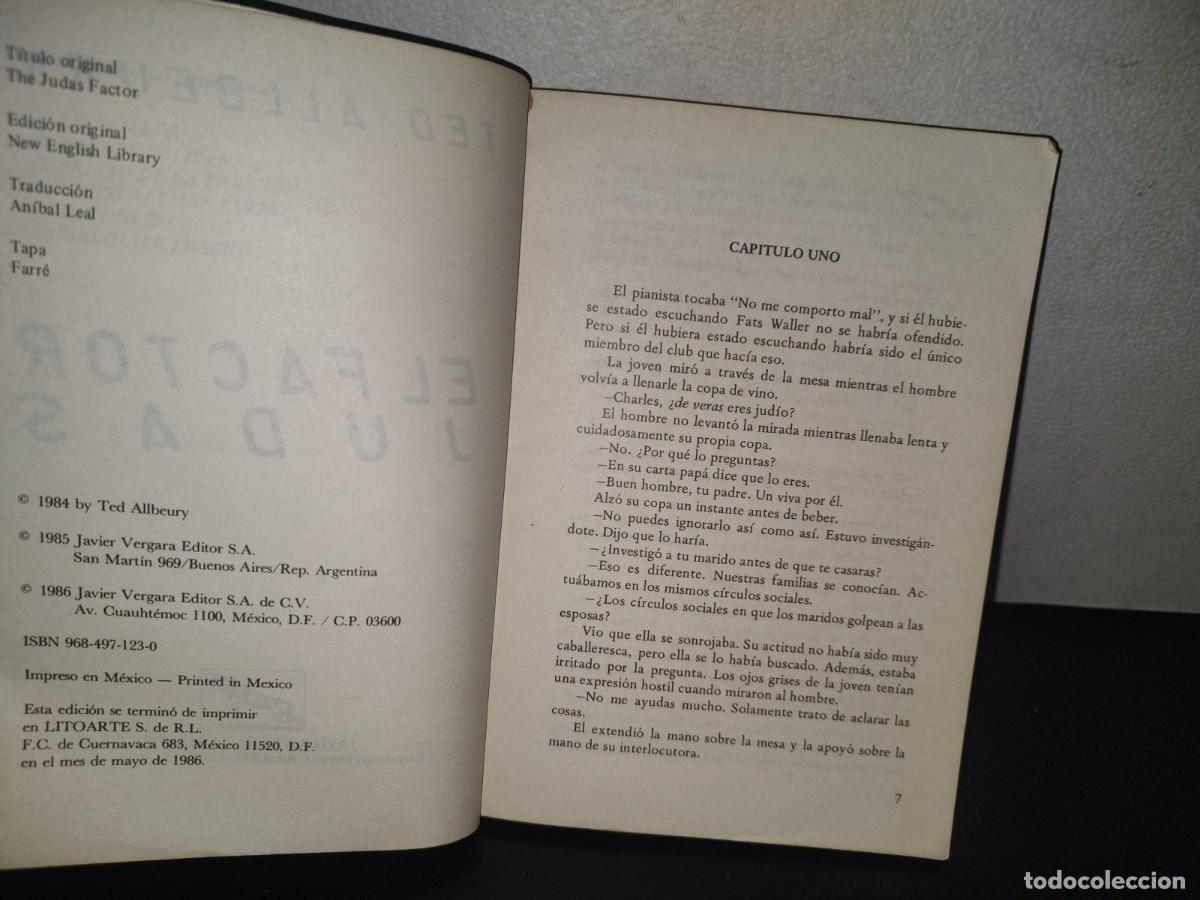 Libros de segunda mano: 86- EL FACTOR JUDAS - TED ALLBEURY - 1986 - Foto 5