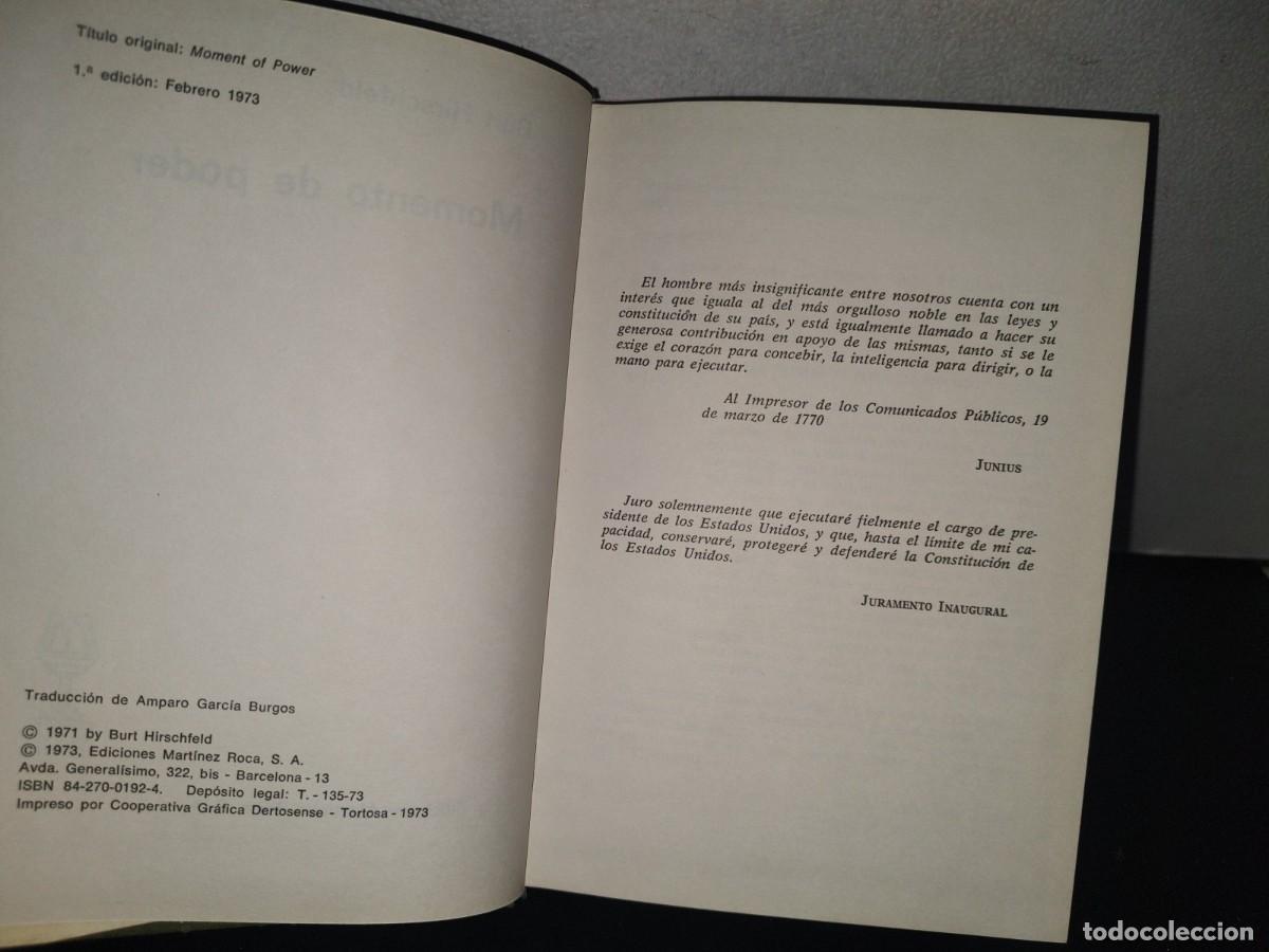 Libros de segunda mano: 86- MOMENTO DE PODER - BURT HIRSCHFELD - EDICIONES MART&Iacute;NEZ ROCA - PRIMERA EDICI&Oacute;N 1973 - Foto 5