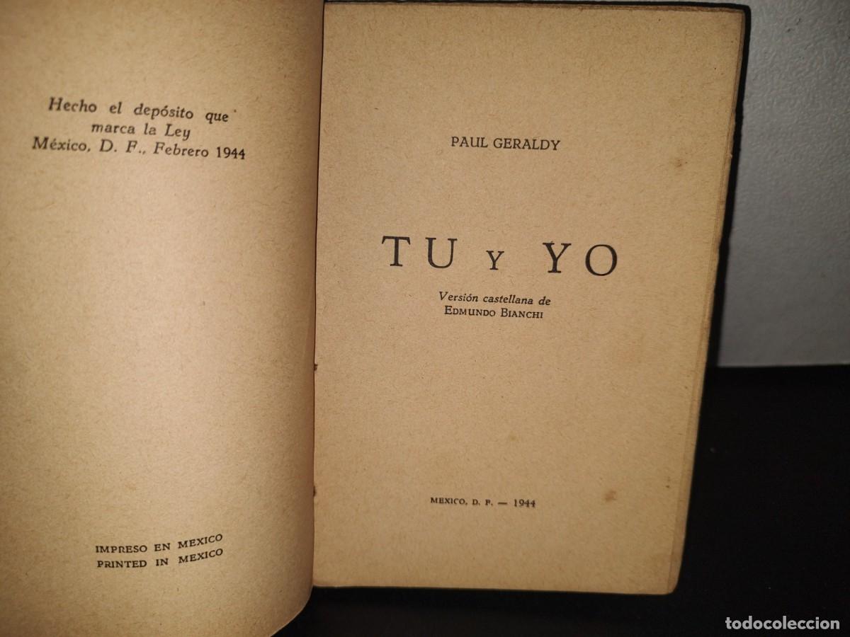 Libros de segunda mano: 86- T&Uacute; Y YO - PAUL GERALDY - 1944 - Foto 4