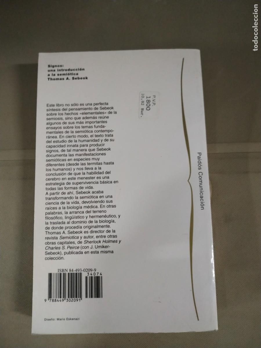 Libros de segunda mano: Signos: una introducci&oacute;n a la semi&oacute;tica - Thomas A. Sebeok. Paid&oacute;s - Foto 2