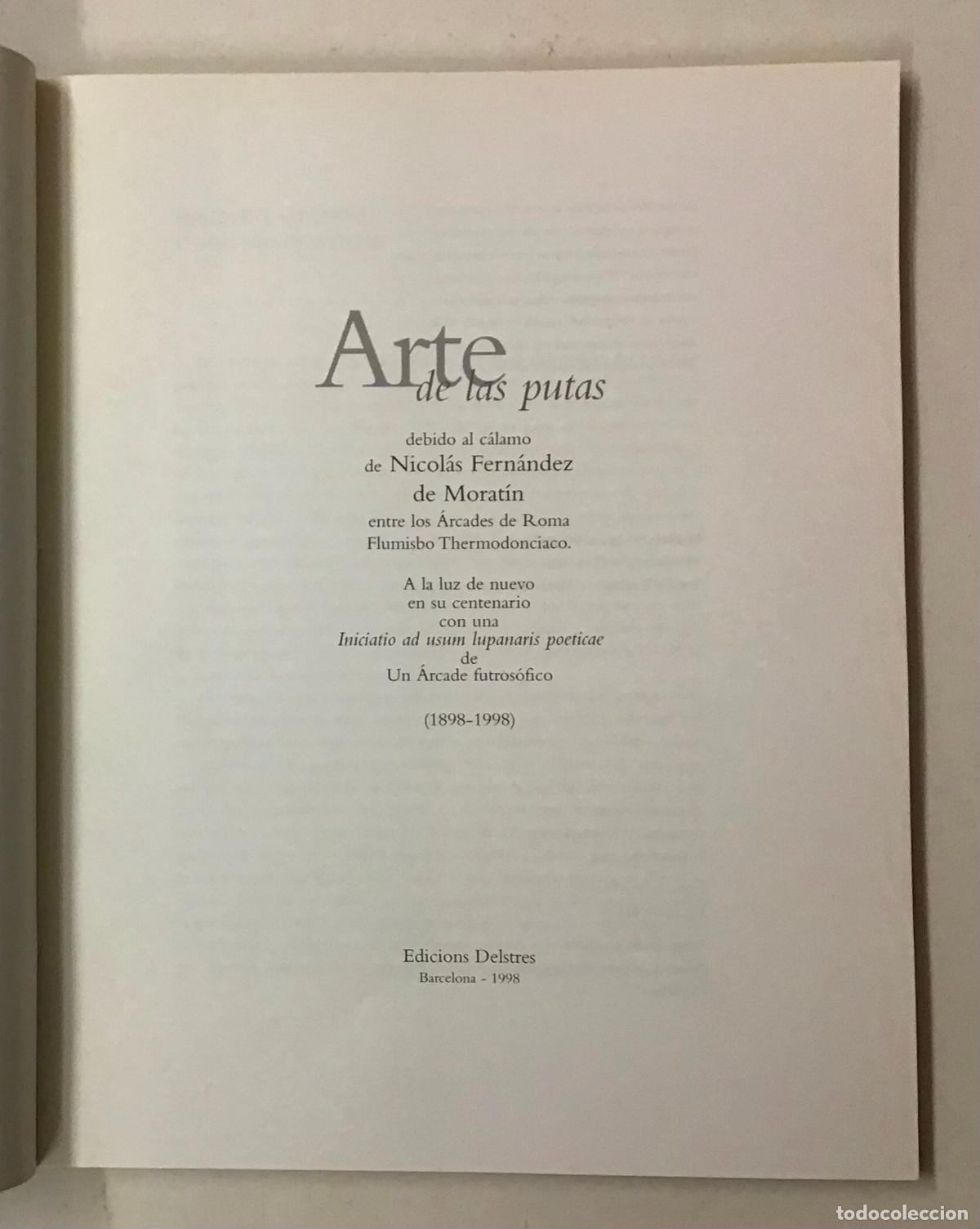 Libros de segunda mano: FERN&Aacute;NDEZ DE MORAT&Iacute;N, Nicol&aacute;s. ARTE DE LAS PUTAS. - Foto 2