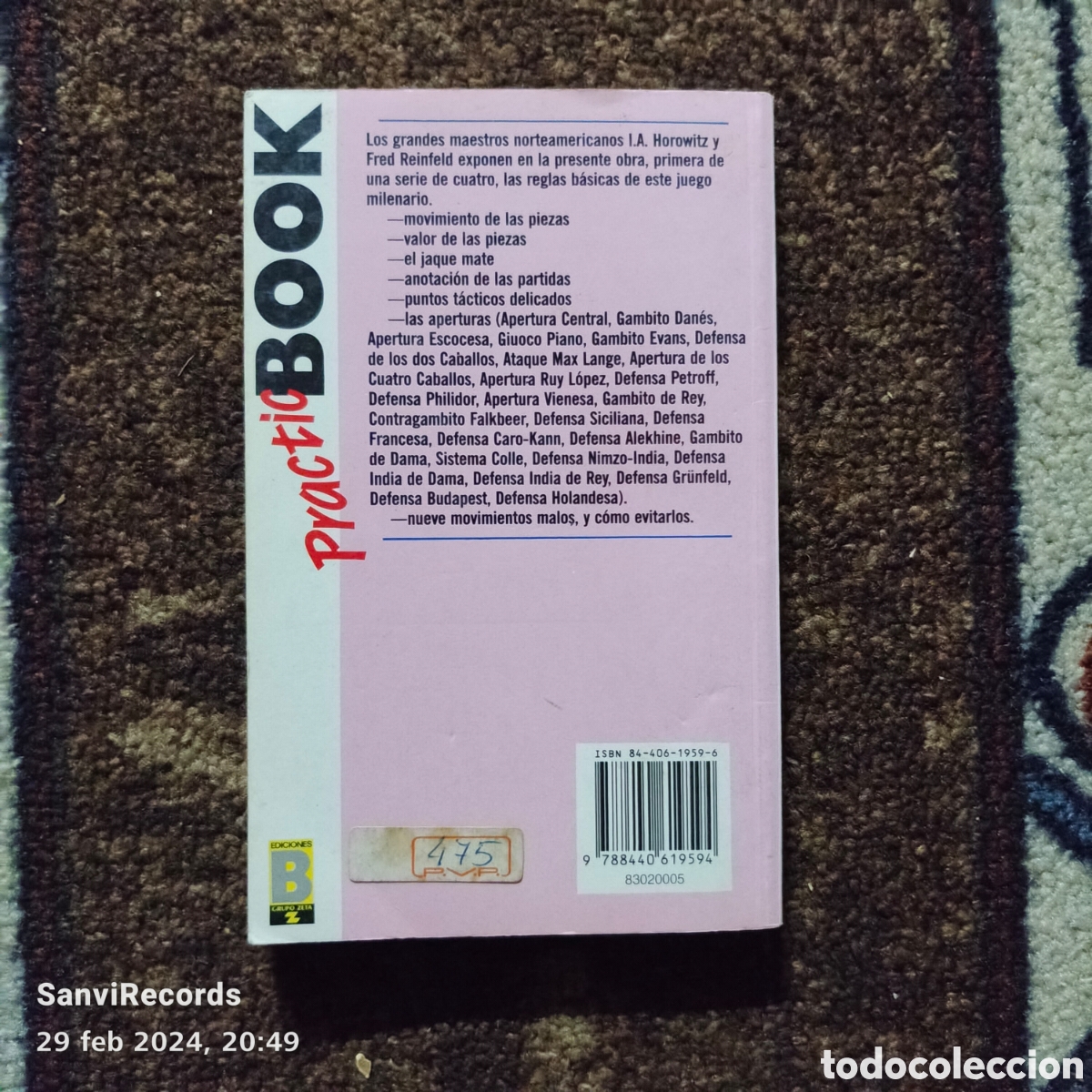 Libros de segunda mano: PRIMER LIBRO DE AJEDREZ (I.A. HOROWITZ - FRED REINFELD) (PRACTIC BOOK) (EDICIONES B) - Foto 2