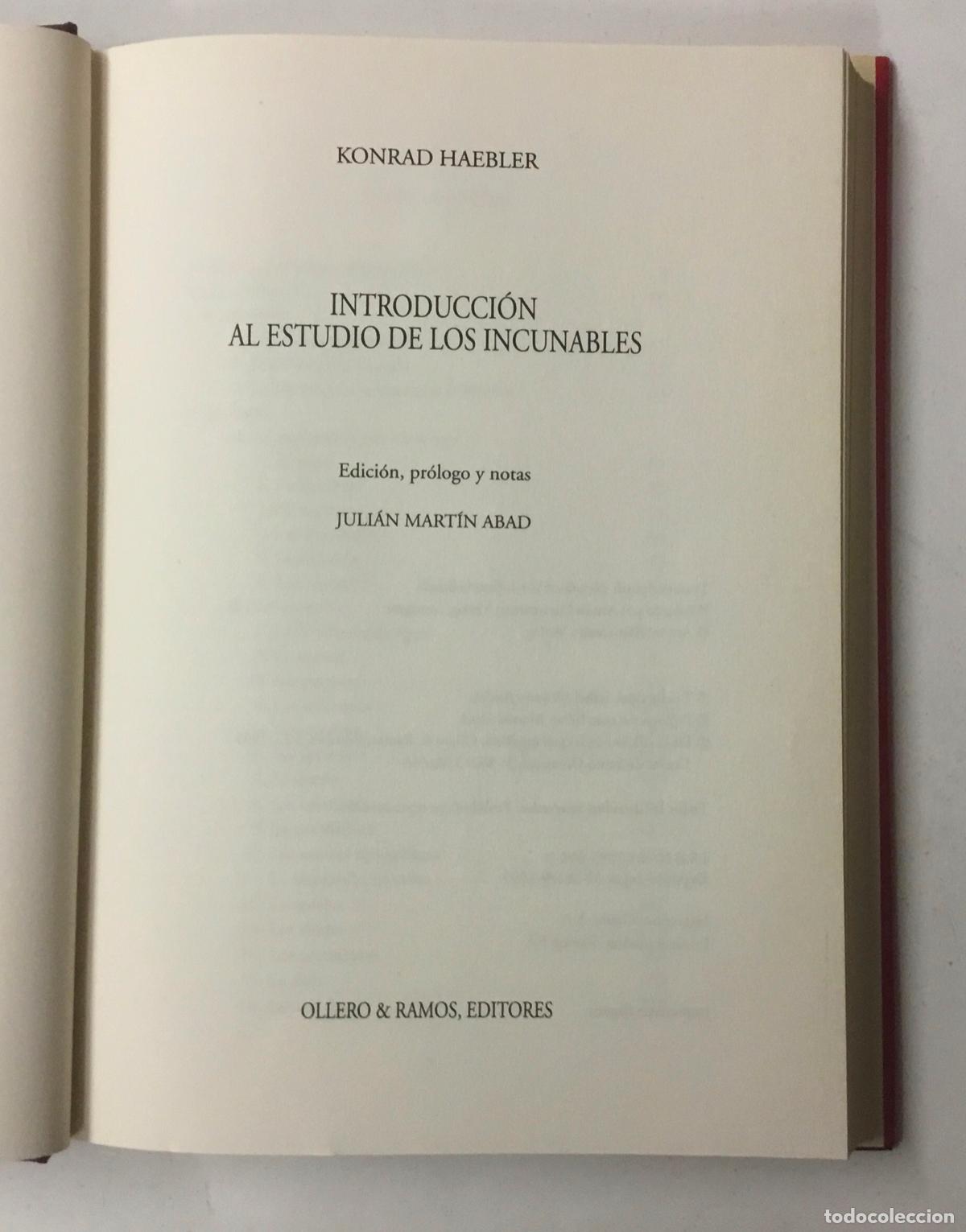 Libros de segunda mano: INTRODUCCI&Oacute;N AL ESTUDIO DE LOS INCUNABLES. HAEBLER, Konrad. - Foto 2