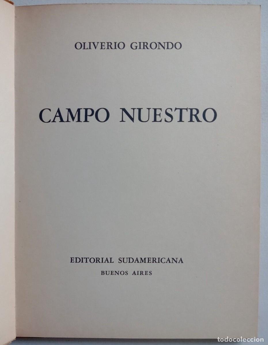 Libros de segunda mano: Girondo, Oliverio - Campo Nuestro - Primera Edici&oacute;n - (1946) - Foto 2