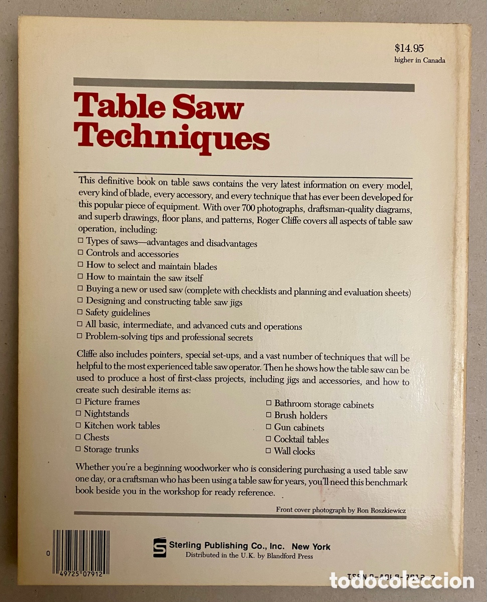 Libros de segunda mano: TABLE SAW TECHNIQUES. TECNICAS DE SIERRA DE MESA. IDIOMA INGL&Eacute;S. - Foto 2