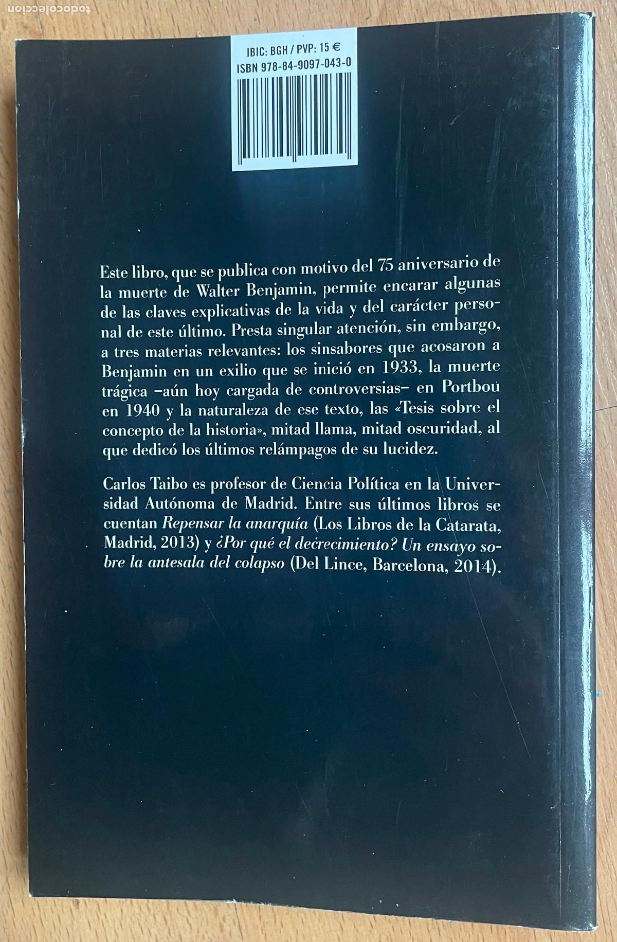 Libros de segunda mano: WALTER BENJAMIN, La vida que se cierra, Carlos Taibo - Foto 2
