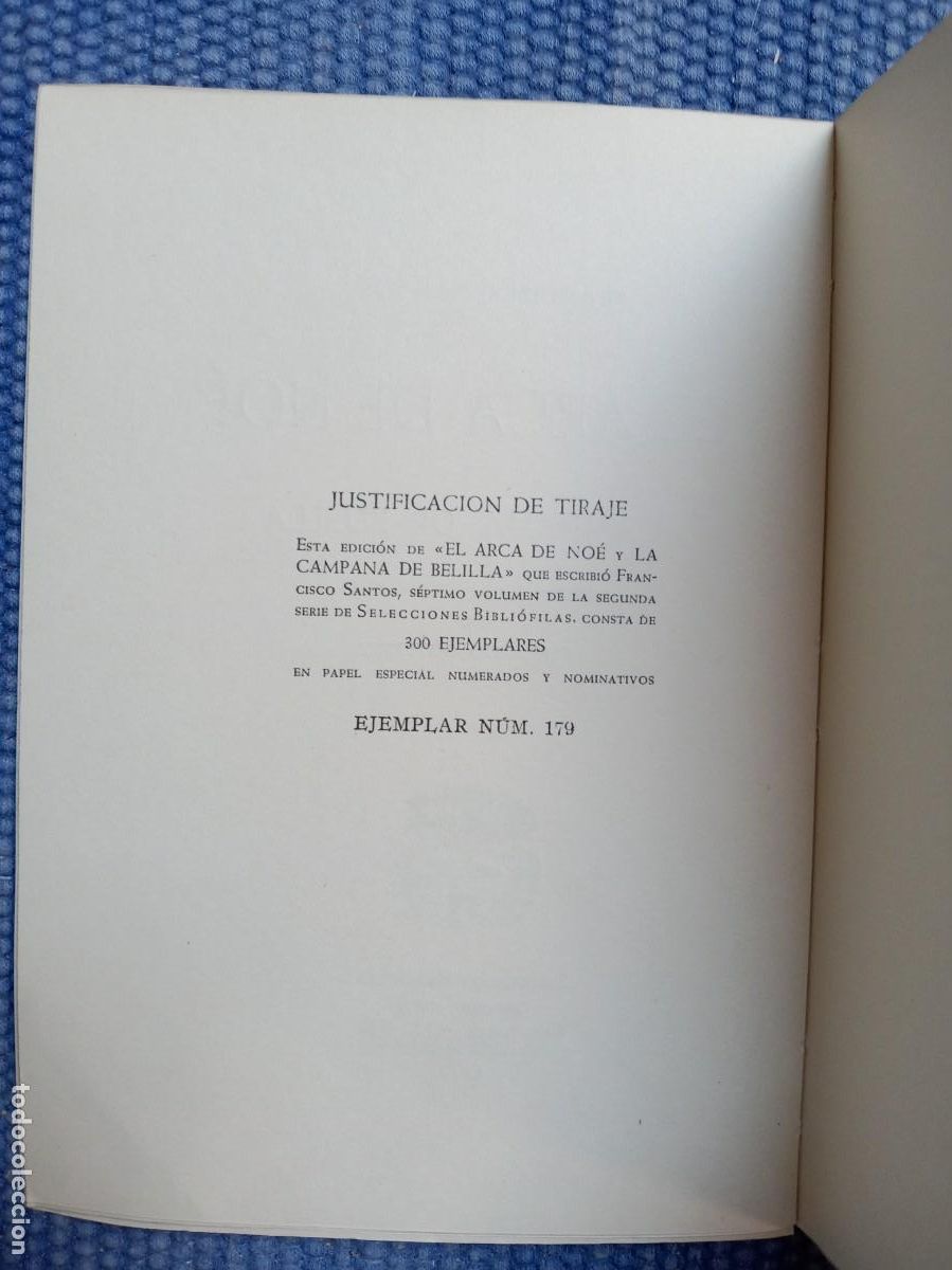 Libros de segunda mano: Santos, Francisco: El arca de No&eacute; y Campana de Belilla - Foto 3
