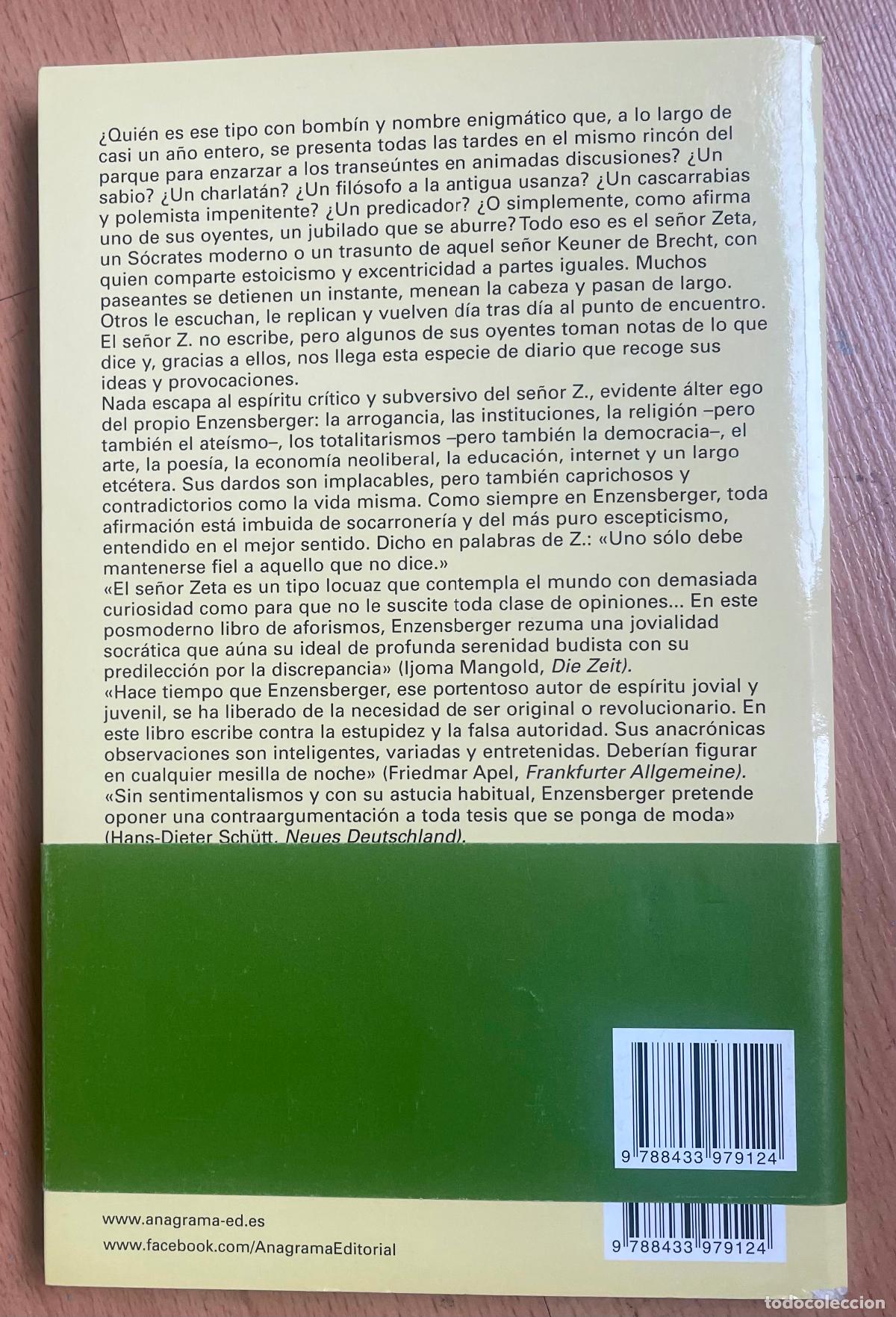 Libros de segunda mano: REFLEXIONES DEL SE&Ntilde;OR Z, H,M Enzensberger - Foto 2