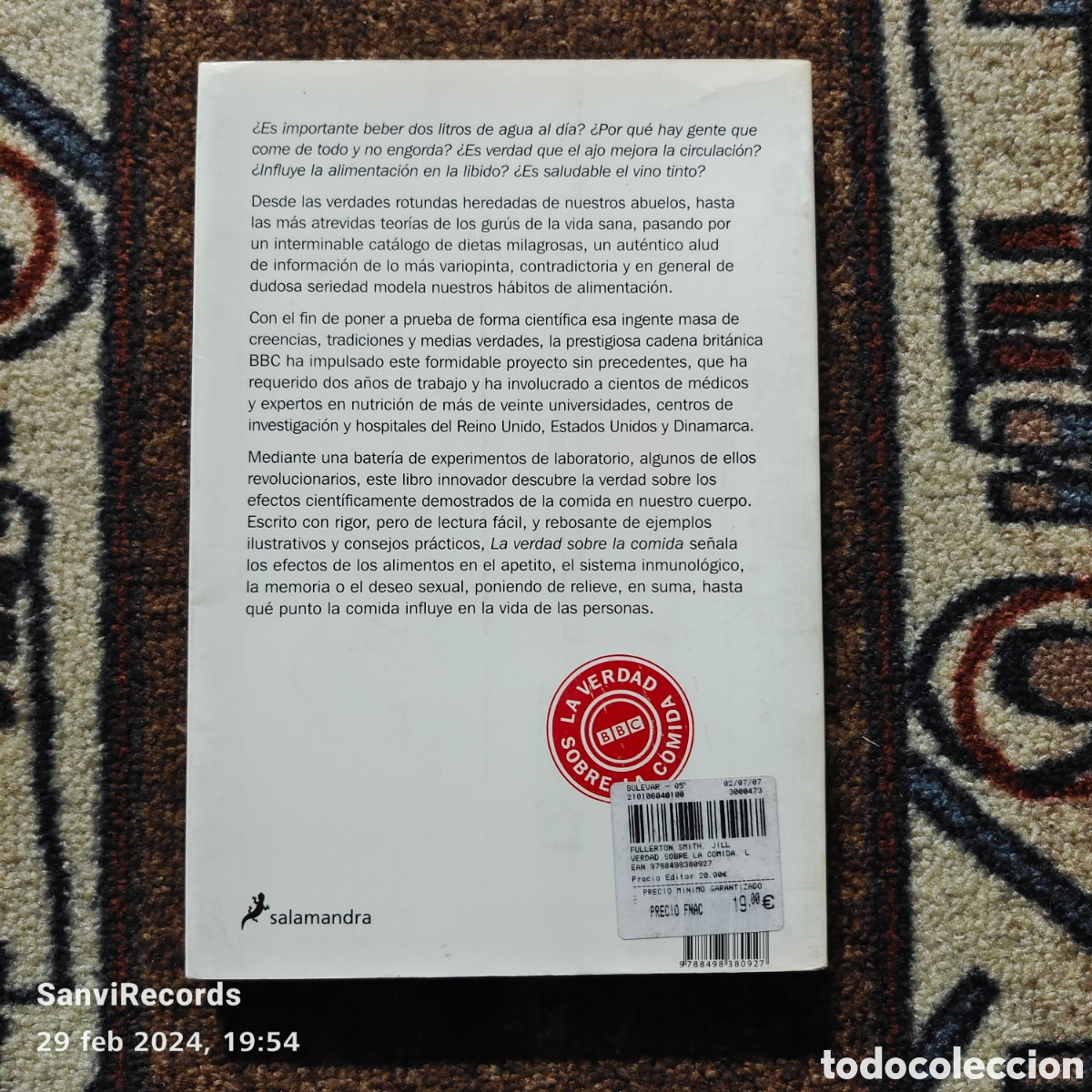 Libros de segunda mano: LA VERDAD SOBRE LA COMIDA (JILL FULLERTON-SMITH) (SALAMANDRA) - Foto 2
