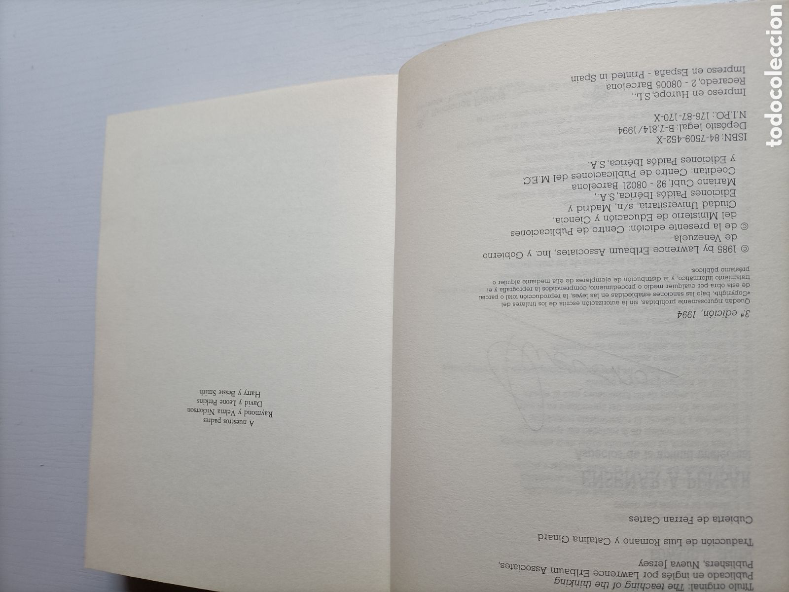 Libros de segunda mano: Ense&ntilde;ar a pensar. Aspectos de la actitud intelectual Raymond S.Nickerson - Foto 7