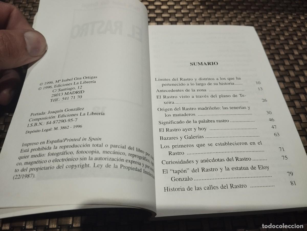 Libros de segunda mano: EL RASTRO MARIA ISABEL GEA ORTIGAS EDICIONES LA LIBRERIA 1996 - Foto 2