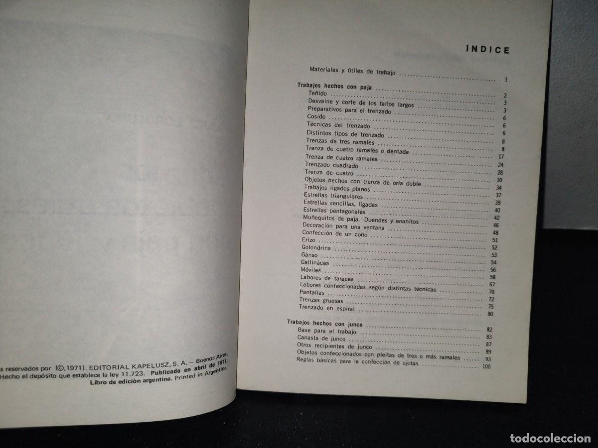 Libros de segunda mano: 94- ADORNOS Y OBJETOS &Uacute;TILES CON PAJA Y JUNCO - E. BORGLUND - COLECCI&Oacute;N C&Oacute;MO HACER... - 1971 - Foto 5