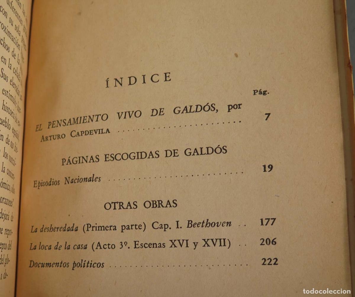 Libros de segunda mano: El pensamiento vivo de Gald&oacute;s. CAPDEVILA - Foto 2