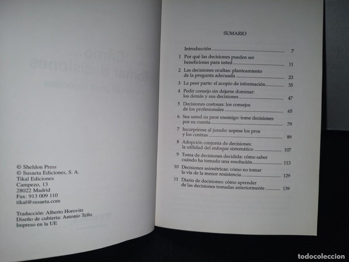 Libros de segunda mano: 94- C&Oacute;MO TOMAR DECISIONES... MANUAL PARA INDECISOS - ALISON HARDINGHAM - Foto 5