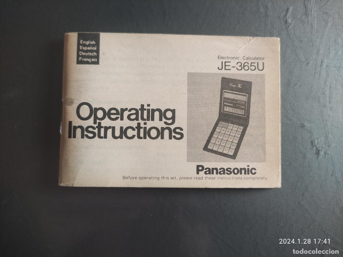 Libros de segunda mano: operating instructions PANASONIC je-365u - 9,5x6,5 - 52p. - Foto 1