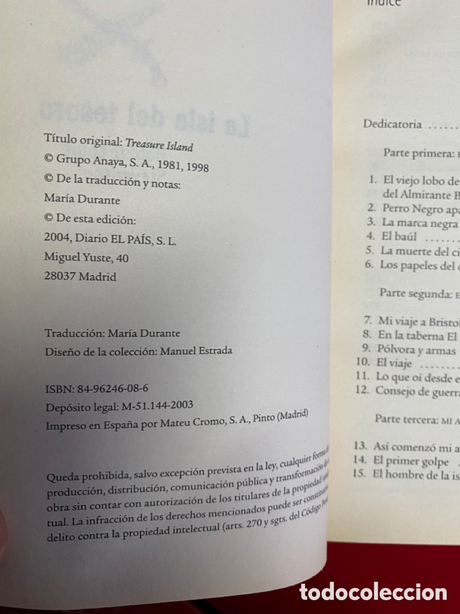 Libros de segunda mano: La isla del tesoro. RL Stevenson. Edici&oacute;n de El Pa&iacute;s - Foto 4