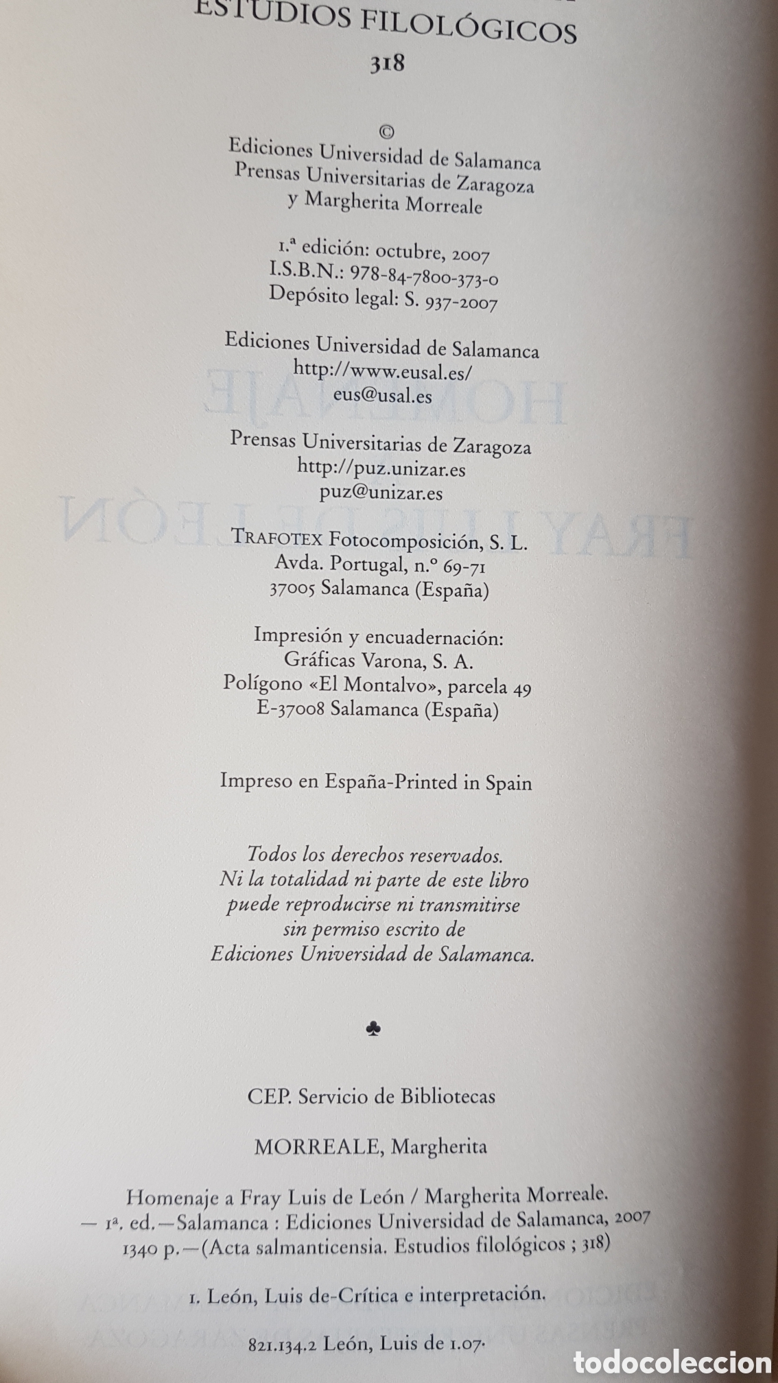 Libros de segunda mano: Homenaje a fray luis de leon - Foto 4