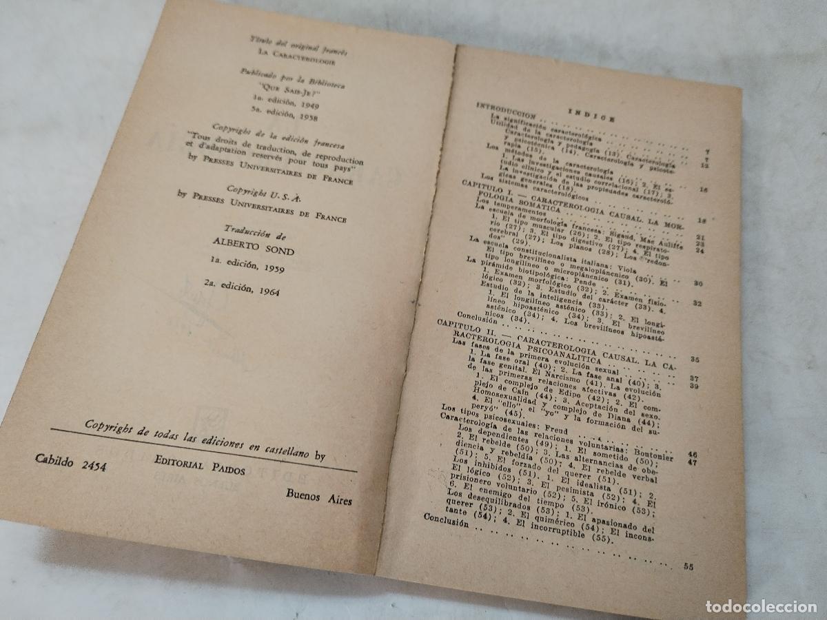 Libros de segunda mano: La caracterolog&iacute;a, Guy Palmade, Ed. Paidos - c120 - Foto 5