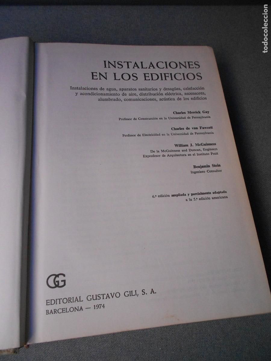 Libros de segunda mano: INSTALACIONES EN LOS EDIFICIOS - Foto 2