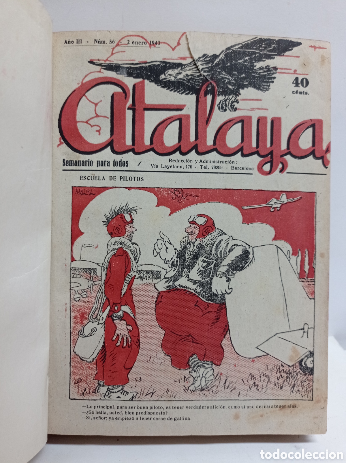 Libros de segunda mano: ATALAYA, A&Ntilde;O 1943 COMPLETO (Nums. 56-107) - Foto 1