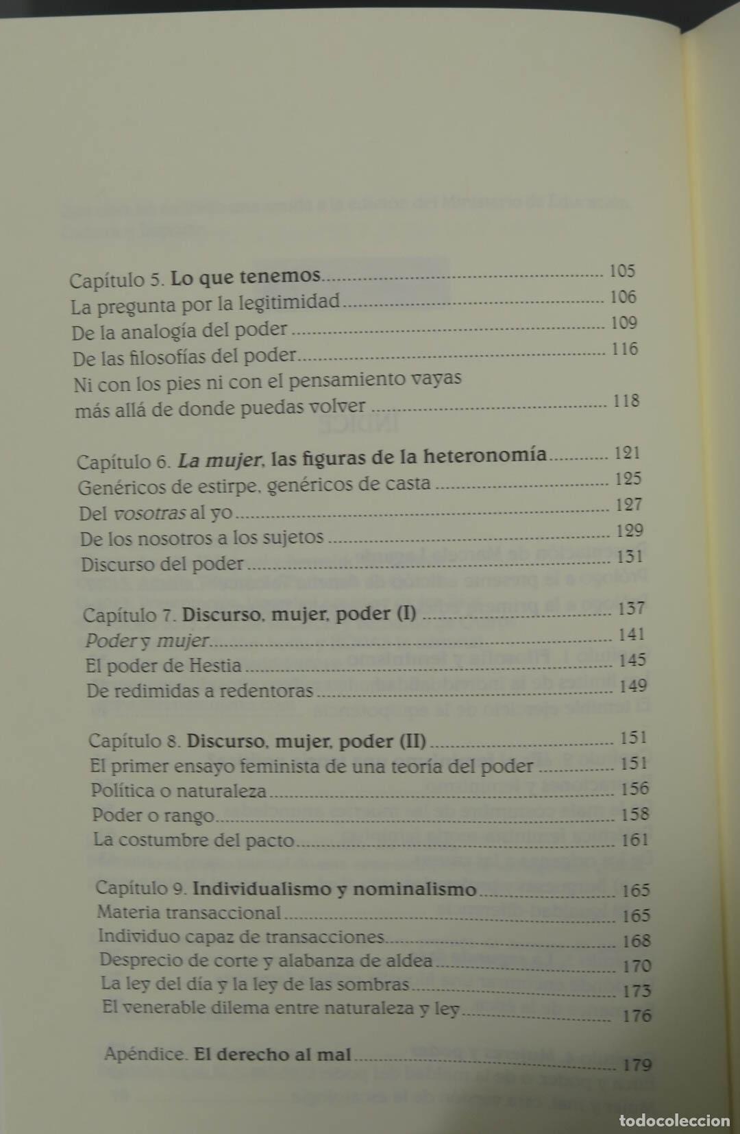 Libros de segunda mano: Sexo y filosofia sobre mujer y poder. Valcarcel - Foto 3