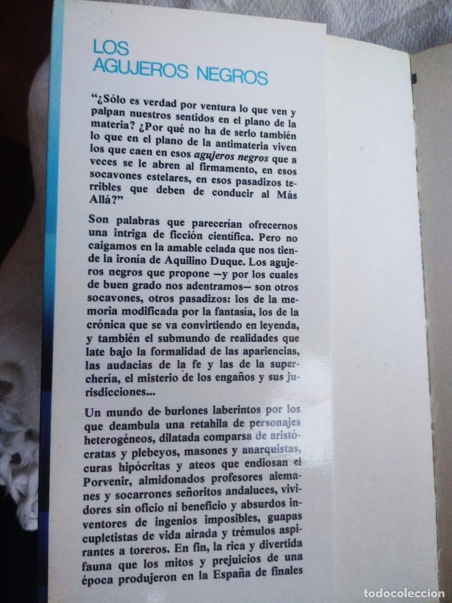 Libros de segunda mano: Los agujeros negros - Aquilino Duque - Foto 2