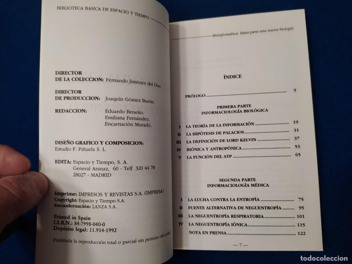 Libros de segunda mano: BIOINFORM&Aacute;TICA Jos&eacute; Alvarez L&oacute;pez Ediciones Espacio y Tiempo 1992 - Foto 5