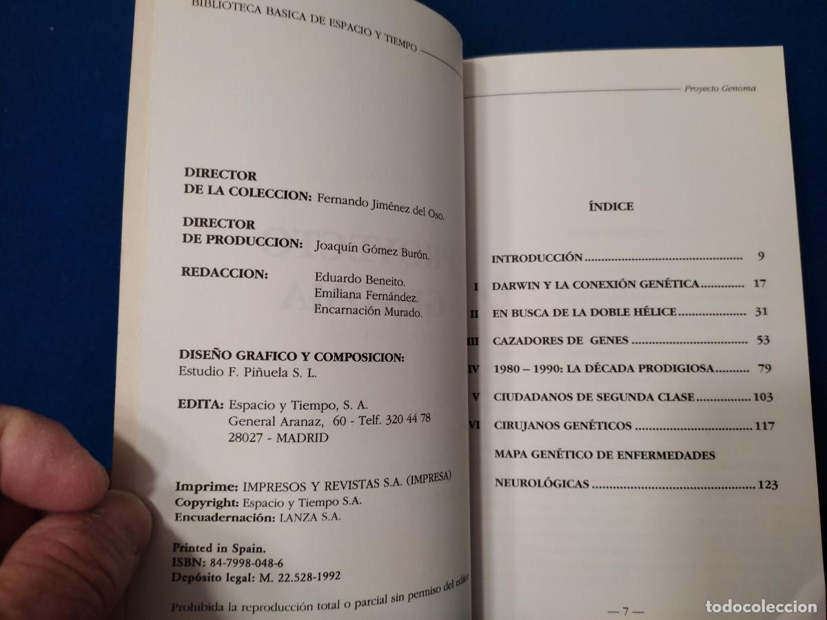 Libros de segunda mano: Proyecto Genoma David Rives Ediciones Espacio y Tiempo 1992. - Foto 5