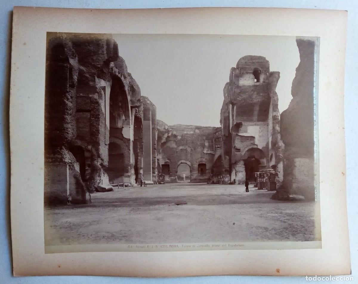 Libros de segunda mano: Fratelli Alinari - Roma: Piazza e Terme di Caracalla - Dos fotograf&iacute;as - (1896)