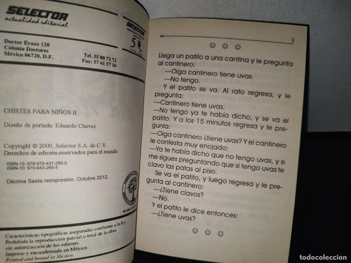 Libros de segunda mano: 95- CHISTES PARA NI&Ntilde;OS II - PAYASO RISITAS - EDITORIAL SELECTOR 2012 - Foto 5