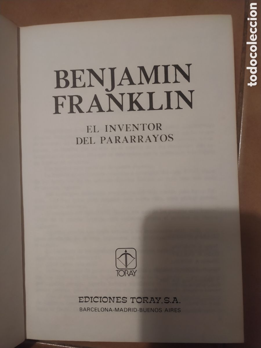 Libros de segunda mano: Benjam&iacute;n Franklin el inventor del pararrayos Toray - Foto 2