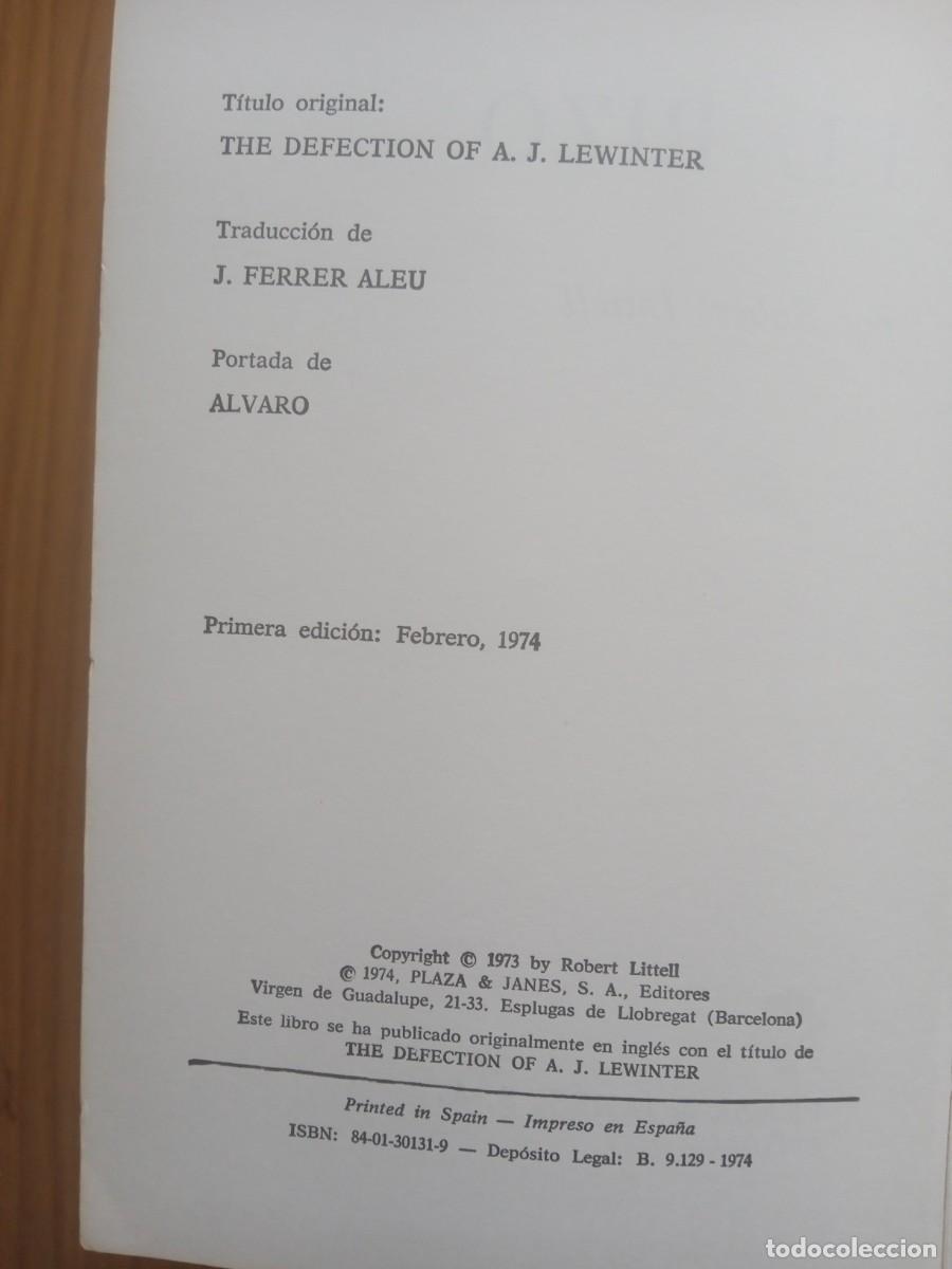 Libros de segunda mano: Novela- El rizo - Robert Littell. (1) - Foto 5