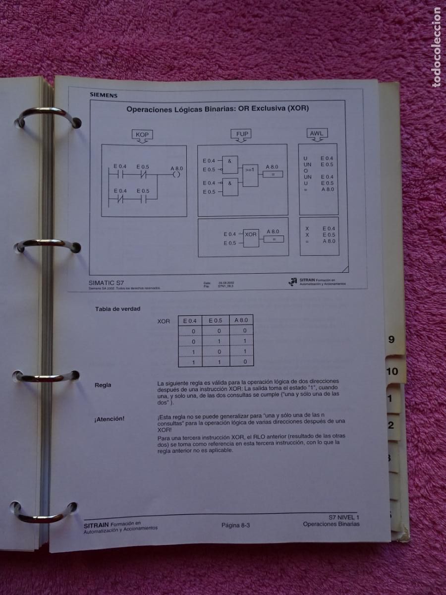 Libros de segunda mano: autom&aacute;tas programables s7 nivel 1 simatic version octubre 2002 a&ntilde;o 2005 curso de formacion siemens - Foto 6