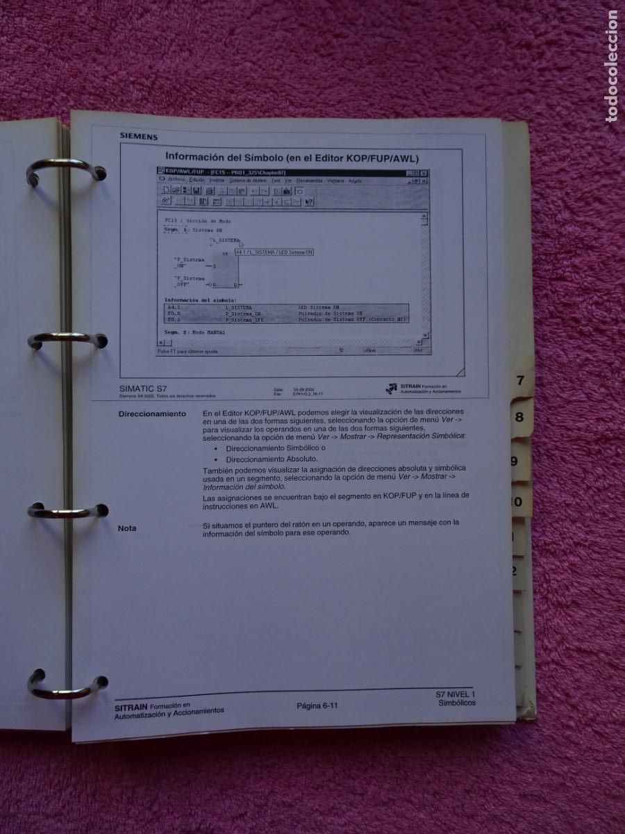 Libros de segunda mano: autom&aacute;tas programables s7 nivel 1 simatic version octubre 2002 a&ntilde;o 2005 curso de formacion siemens - Foto 7