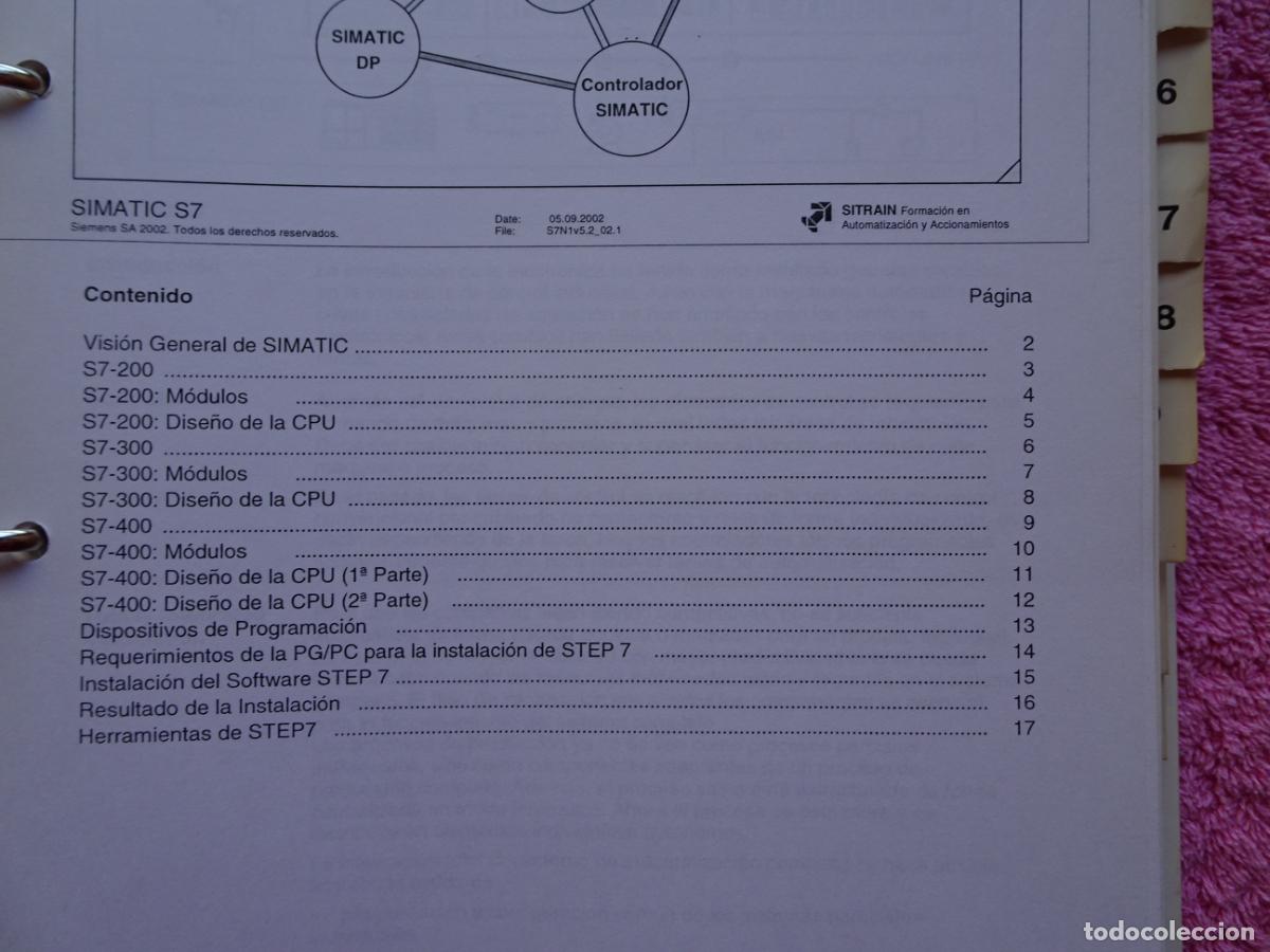 Libros de segunda mano: autom&aacute;tas programables s7 nivel 1 simatic version octubre 2002 a&ntilde;o 2005 curso de formacion siemens - Foto 16