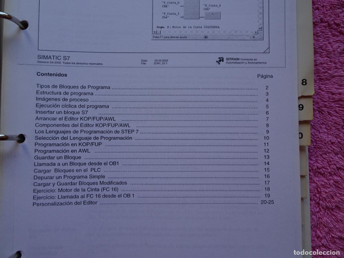 Libros de segunda mano: autom&aacute;tas programables s7 nivel 1 simatic version octubre 2002 a&ntilde;o 2005 curso de formacion siemens - Foto 21