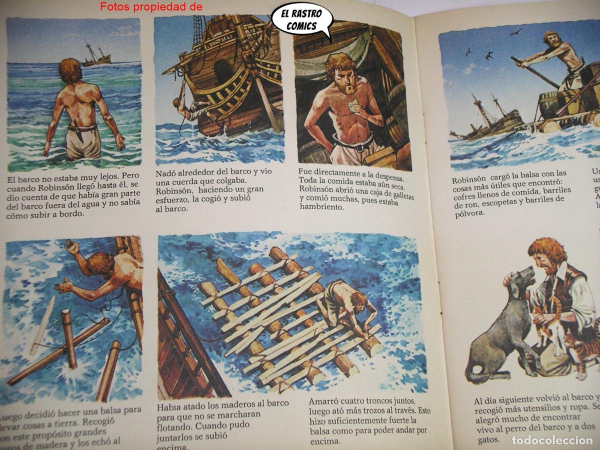 Libros de segunda mano: Robinson Crusoe, Las aventuras de, Peter Dennis, ed. Cliper 1982 - Foto 3