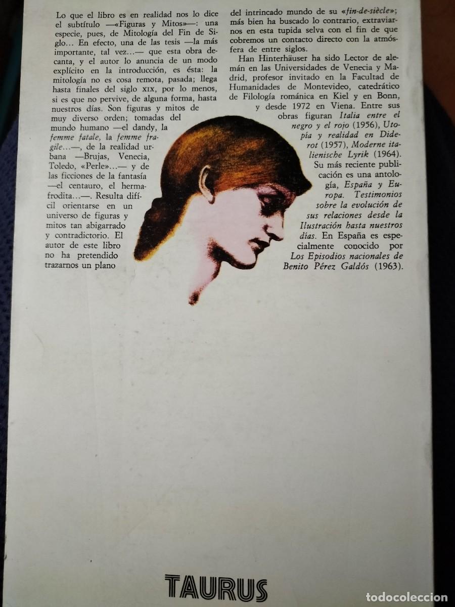 Libros de segunda mano: Fin de siglo: figuras y mitos (Hans Hinterh&auml;user) - Foto 2