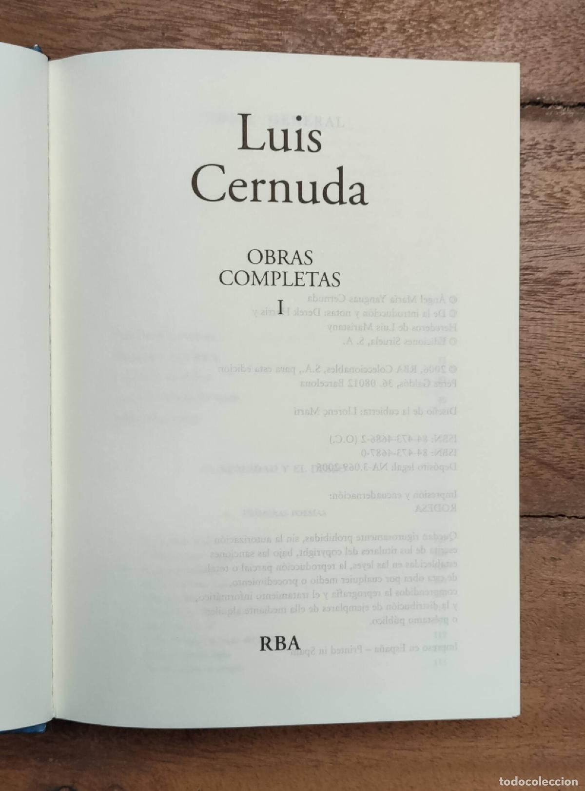 Libros de segunda mano: OBRAS COMPLETAS I. CERNUDA, Luis. RBA. 2005. - Foto 2