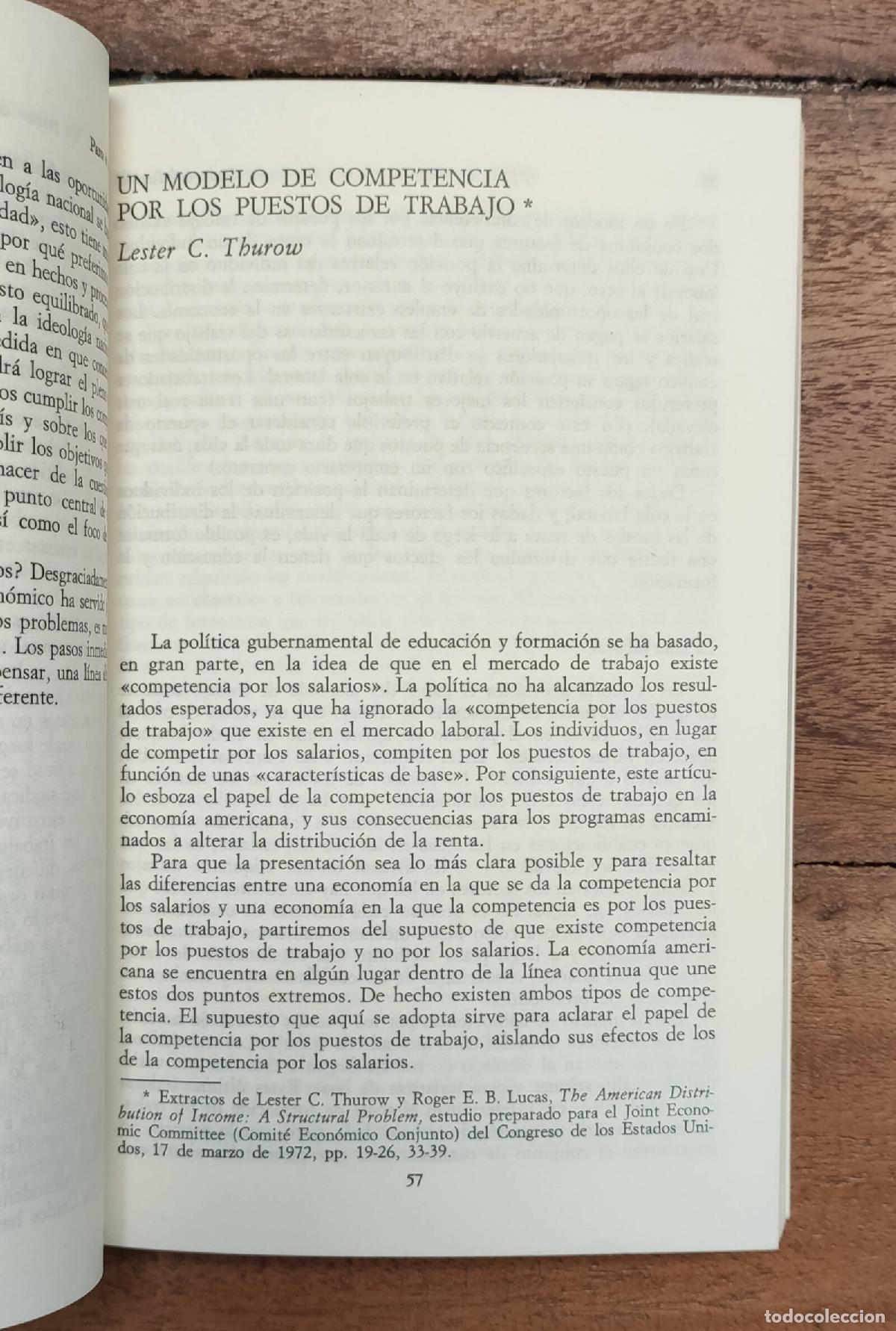 Libros de segunda mano: PARO E INFLACI&Oacute;N. PIORE, Michael J. (comp.). Alianza. 1983. - Foto 3