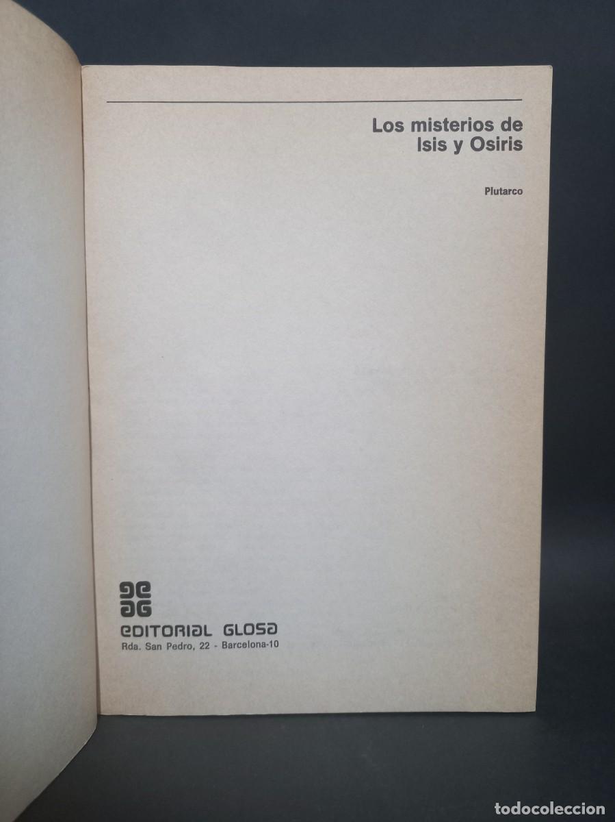 Libros de segunda mano: PLUTARCO - LOS MISTERIOS DE ISIS Y OSIRIS - 1976 - Foto 3