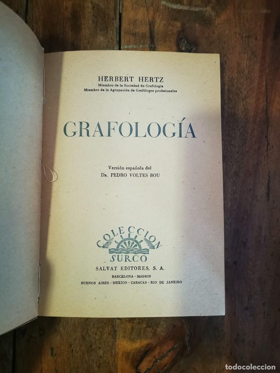 Libros de segunda mano: HERTZ, Herbert. Grafolog&iacute;a - Foto 3