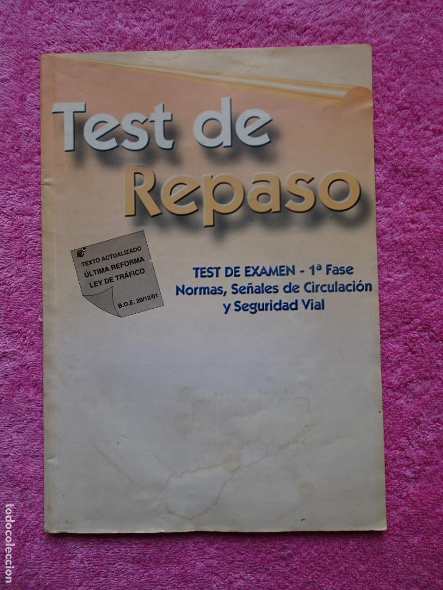Second hand books: test de repaso examen 1&ordf; fase normas se&ntilde;ales de circulaci&oacute;n y seguridad vial editorial pons 2003