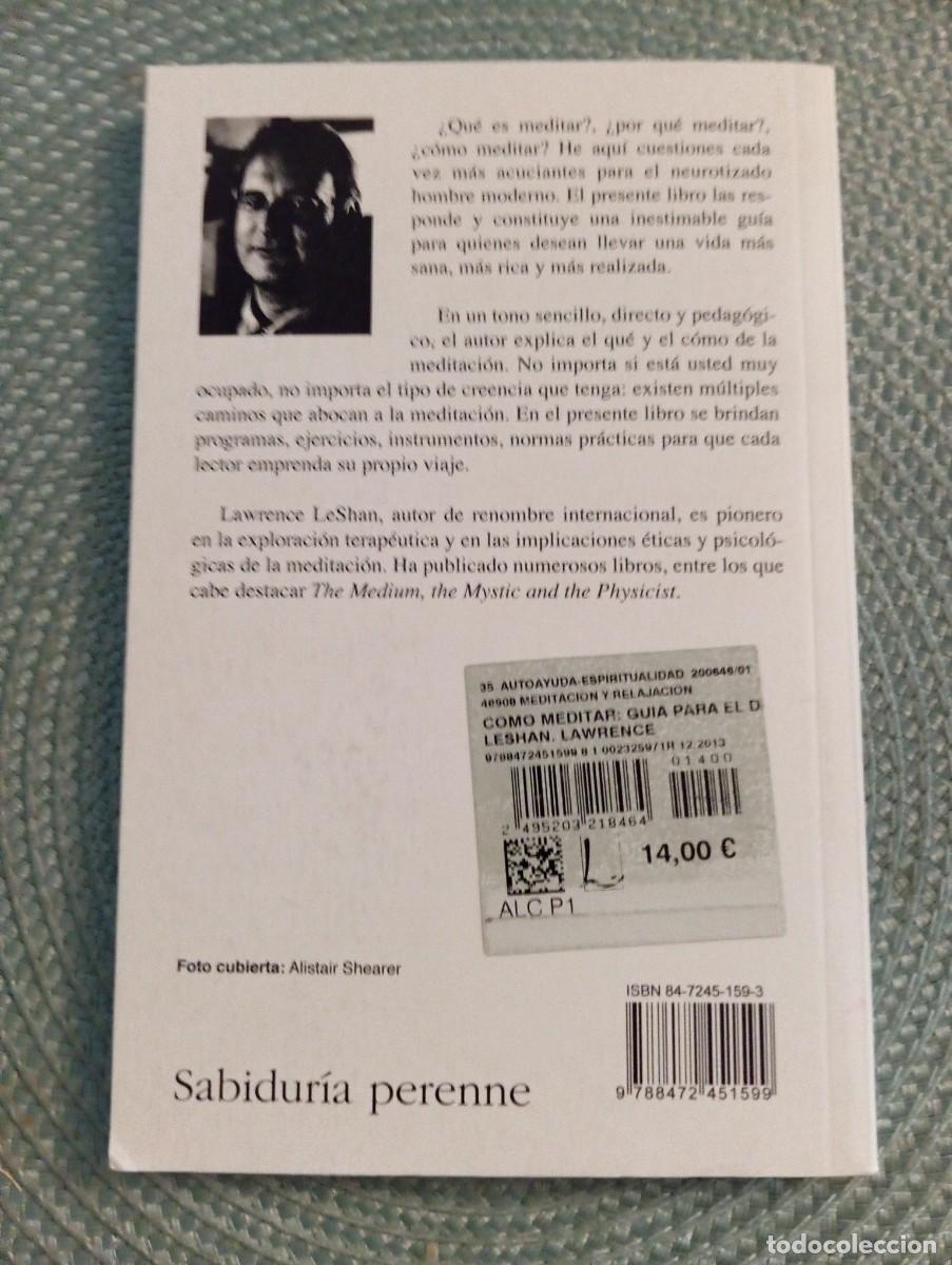 Libros de segunda mano: 1 LIBRO DE ** COMO MEDITA-** LAWRENCE LESHAN 2006 KAIROS - Foto 2